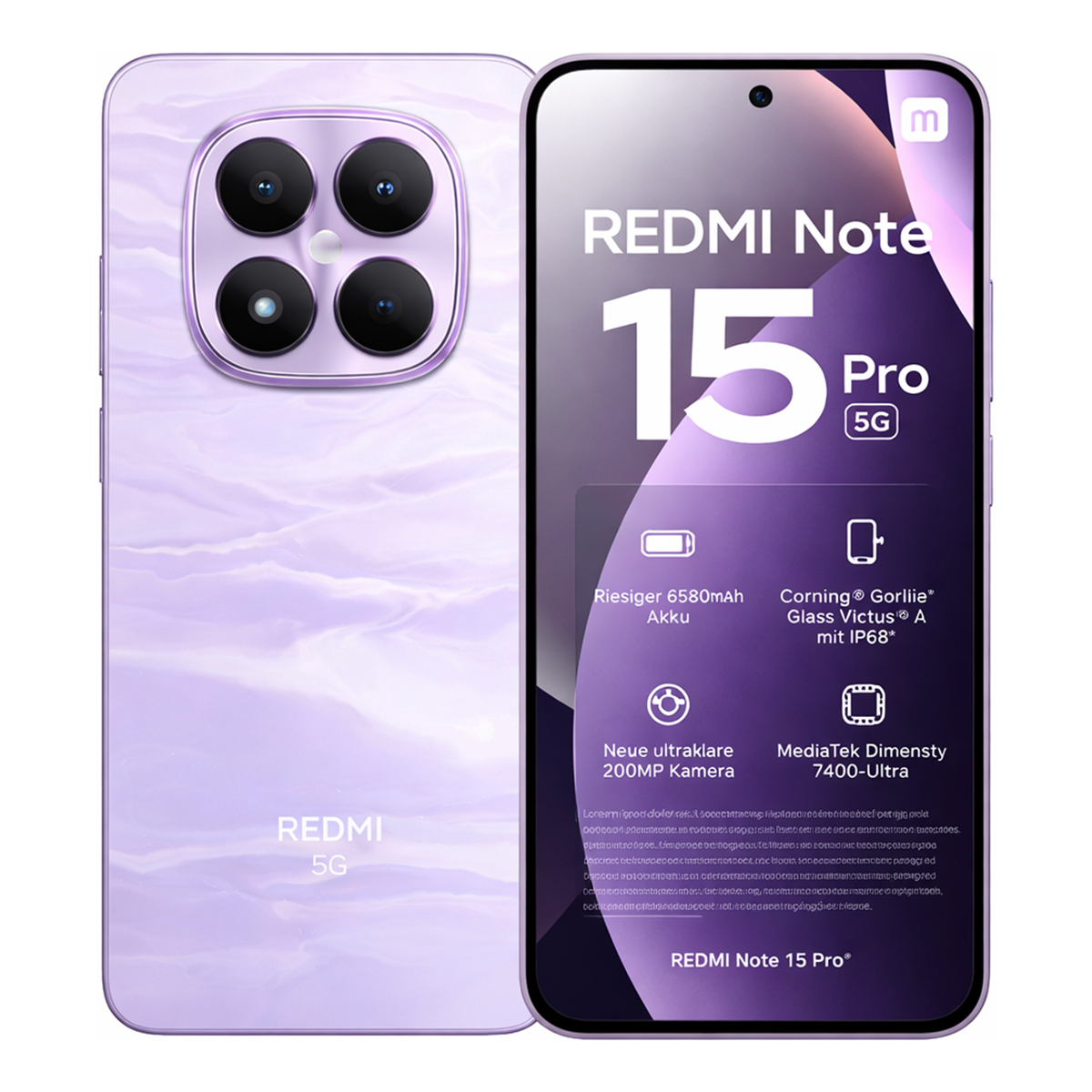смартфон xiaomi redmi note 15 pro 5g 8/512 гб purple