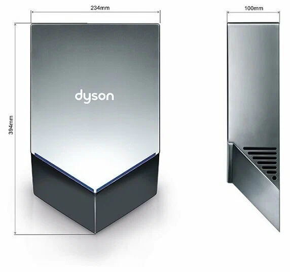 электрическая сушилка для рук dyson airblade hu02 nickel 