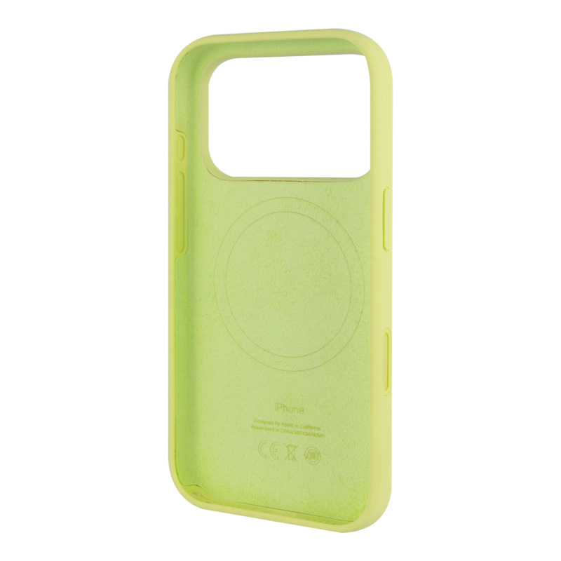 Чехол для iPhone 17 Pro Silicone Case 100% ORG (MagSafe + анимация NFC Clear) c LOGO Neon Yellow Чехол для iPhone 17 Pro Silicone Case 100% ORG (MagSafe + анимация NFC Clear) c LOGO Neon Yellow
