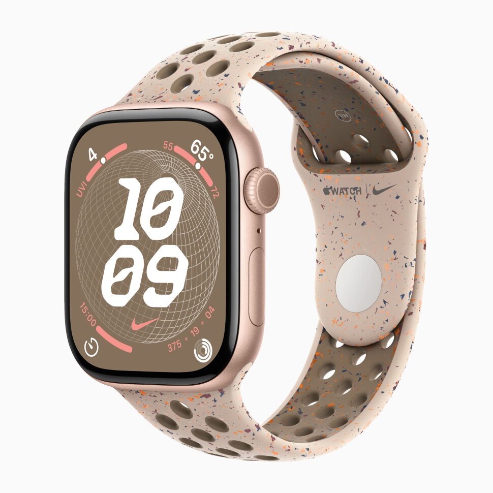 умные часы apple watch s10 46 rose gold desert stone nike m/l