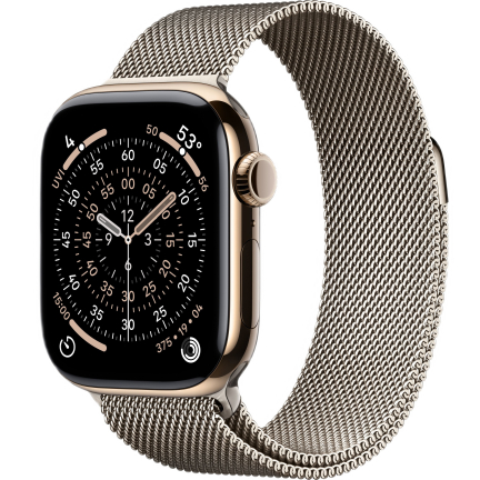Умные часы Apple Watch S11 42mm Gold Titanium Case with Milanese Loop Natural