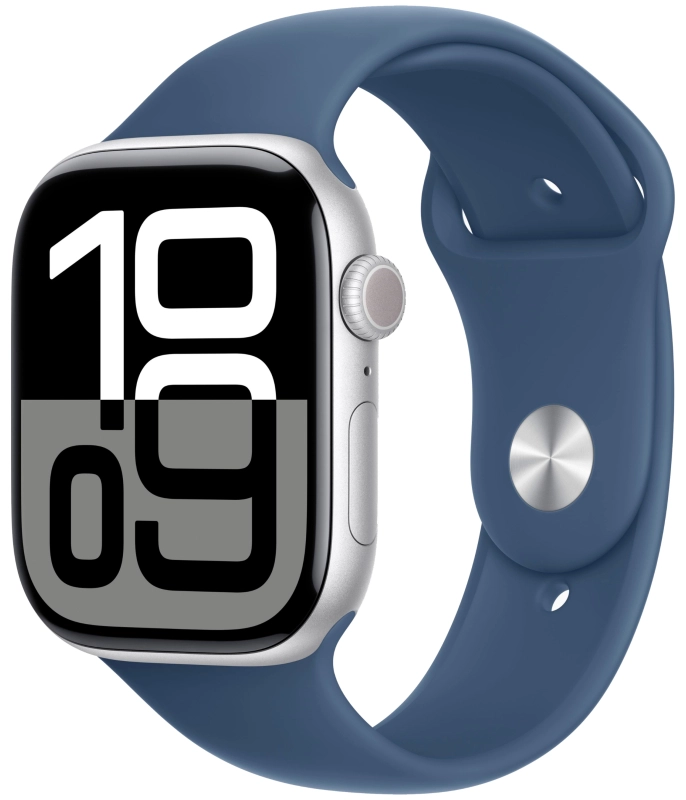 умные часы apple watch s10 46 mm silver aluminum case sport band m/l