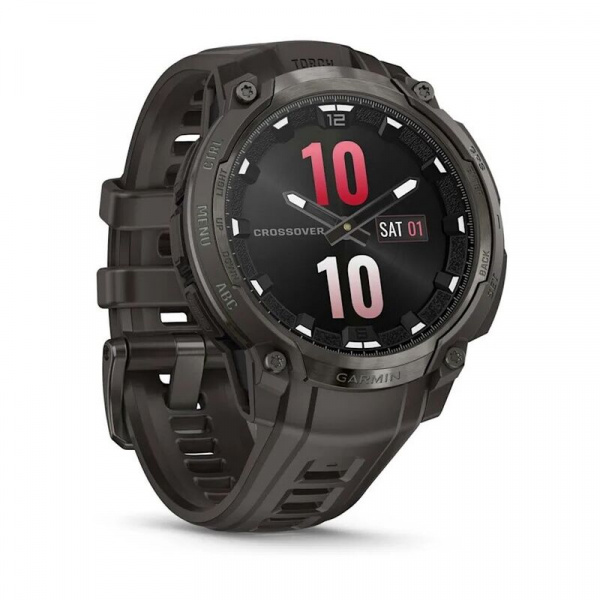 умные часы watch garmin instinct crossover amoled charcoal black 010-03398-00