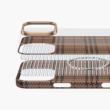 Чехол iPhone 16 Keephone Kevilar Scots Magsafe Case Natural Titanium