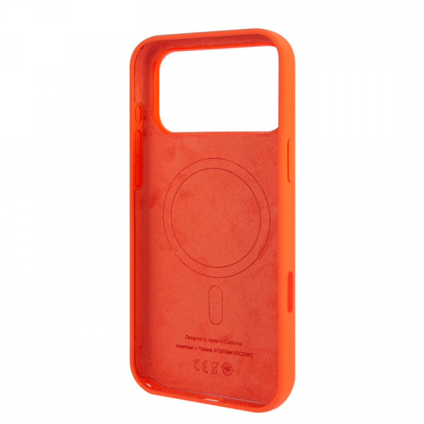 Чехол для iPhone 17 Pro Silicone Case 100% ORG (MagSafe + анимация NFC Clear) c LOGO Orange