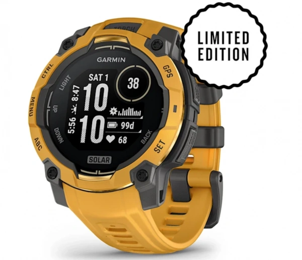 Умные часы Watch Garmin Instinct 3 45 Solar Sunburst with Sunburst/Gray Band 010-02934-02