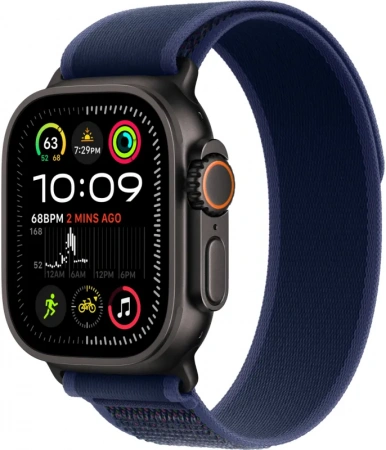 умные часы apple watch ultra 2 (2024) 49 black titanium case with m/l blue trail loop умные часы apple watch ultra 2 (2024) 49 black titanium case with m/l blue trail loop