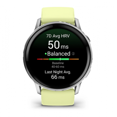 умные часы watch garmin venu 4 45 mm silver with citron silicone 010-03014-02