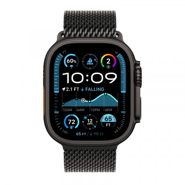 умные часы apple watch ultra 2 (2024)  49 black titanium case with m black titanium milanese loop