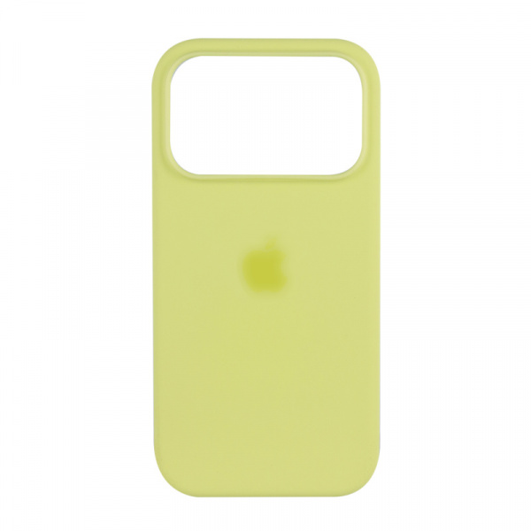 Чехол для iPhone 17 Pro Silicone Case 100% ORG (MagSafe + анимация NFC Clear) c LOGO Neon Yellow