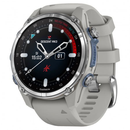 Умные часы Watch Garmin Descent MK3i 43 Stainless Steel with Fog Gray Silicone