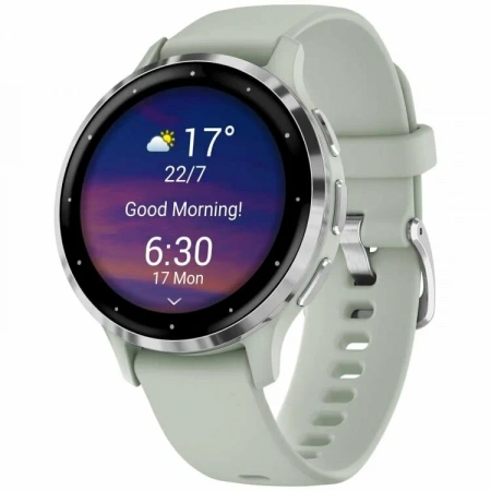 умные часы watch garmin venu 3s sage gray with silver buckle  010-02785-01