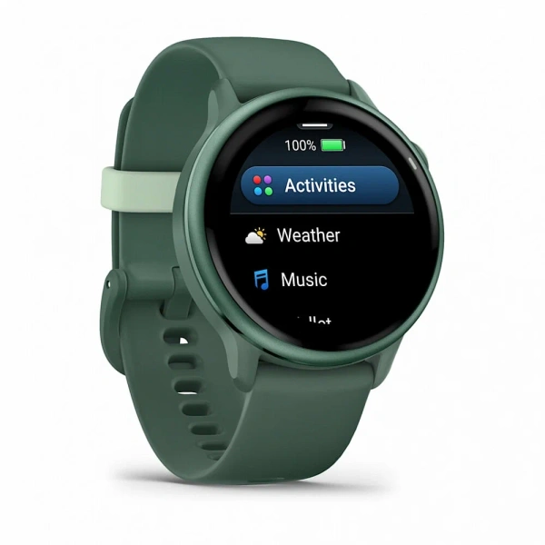 умные часы watch garmin vivoactive 6 metallic jasper green with jasper green silicone 010-02985-02