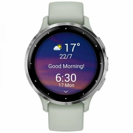 умные часы watch garmin venu 3s sage gray with silver buckle  010-02785-01