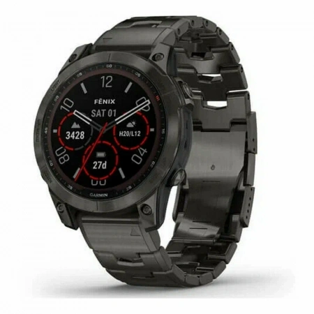 умные часы watch garmin fenix 7x sapphire solar titanium band 010-02541-27