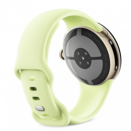 pixel watch 4 41 wi-fi polished champagne gold/lemongrass active band