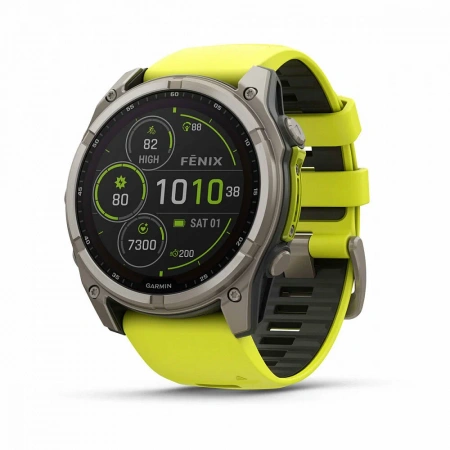 умные часы watch garmin fenix 8 51 solar sapphire titanium natural yellow band 010-02907-21