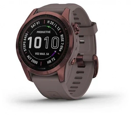 умные часы watch garmin fenix 7s sapphire solar dark bronze