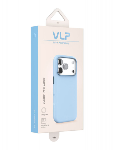 Чехол защитный VLP Aster Pro Case с MagSafe для iPhone 17 Pro, голубой