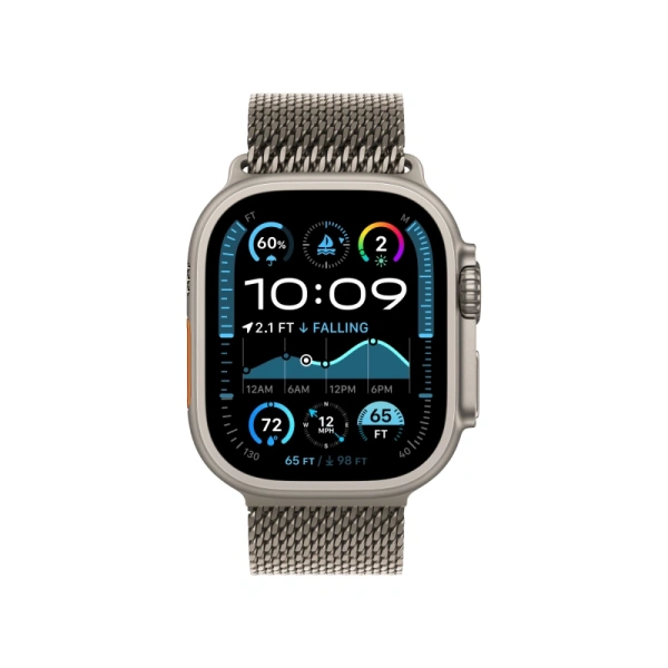 умные часы apple watch ultra 2 (2024)  49 natural titanium case with l natural titanium milanese loop