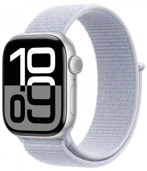 умные часы apple watch s10 46 mm silver aluminum case sport loop